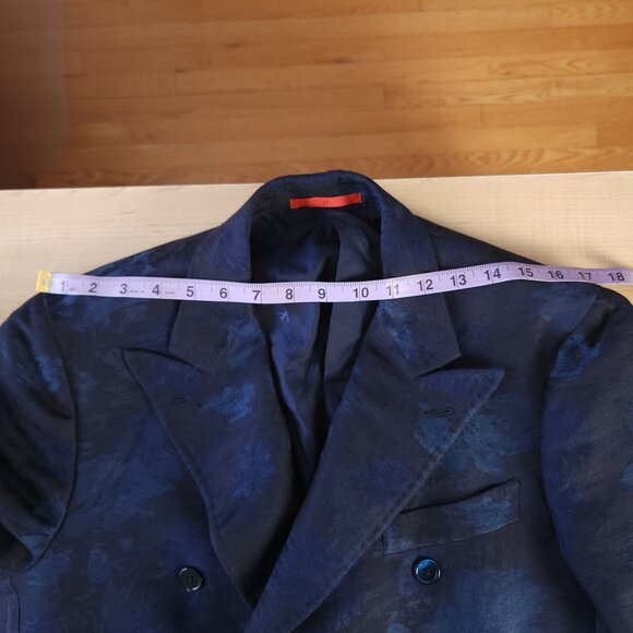 ISAIA Men's Navy Floral Double Breasted Blazer 42R - Picture 15 of 15